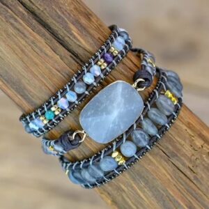 Sparkling Woven Bracelet – Natural Stone & Personalized